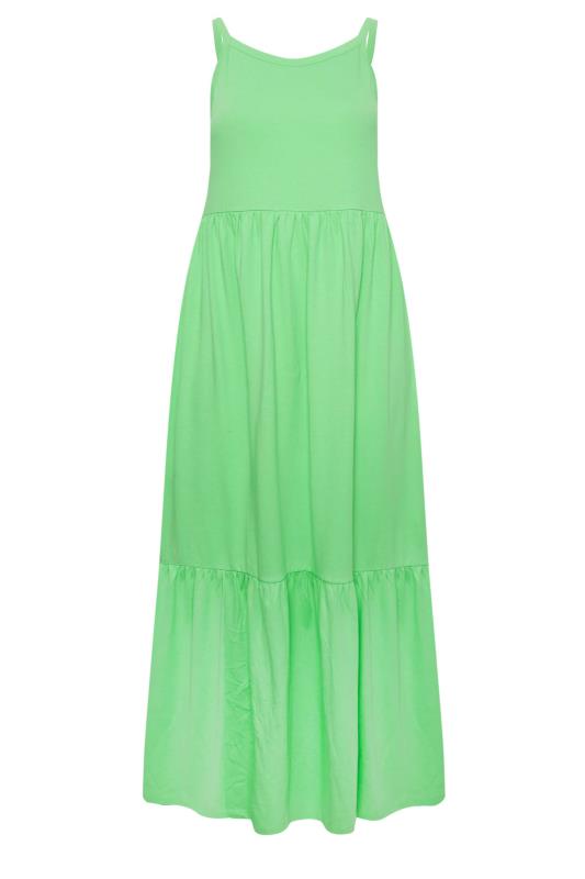 YOURS Curve Plus Size Green Tiered Maxi Sundress | Yours Clothing  6