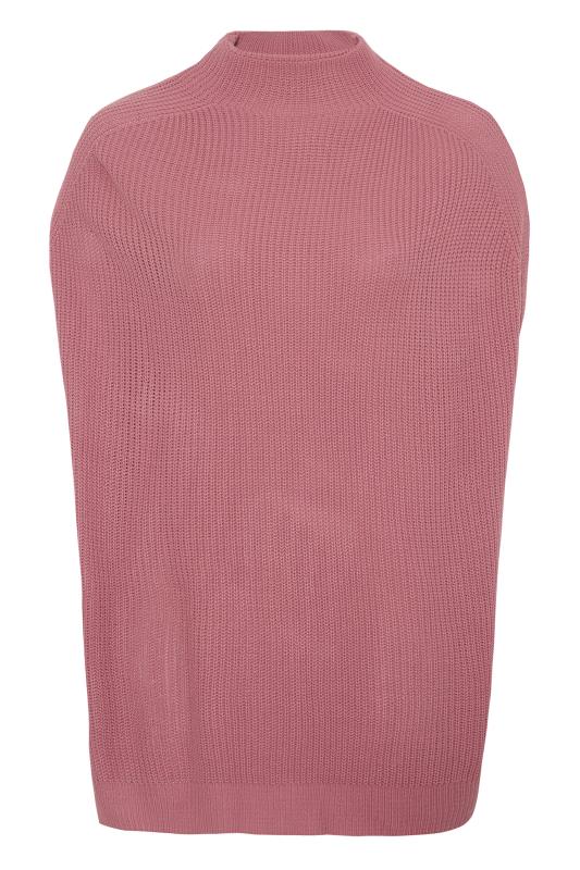 Plus Size Curve Pink Ribbed Knit Tabard Vest | Yours Clothing 6
