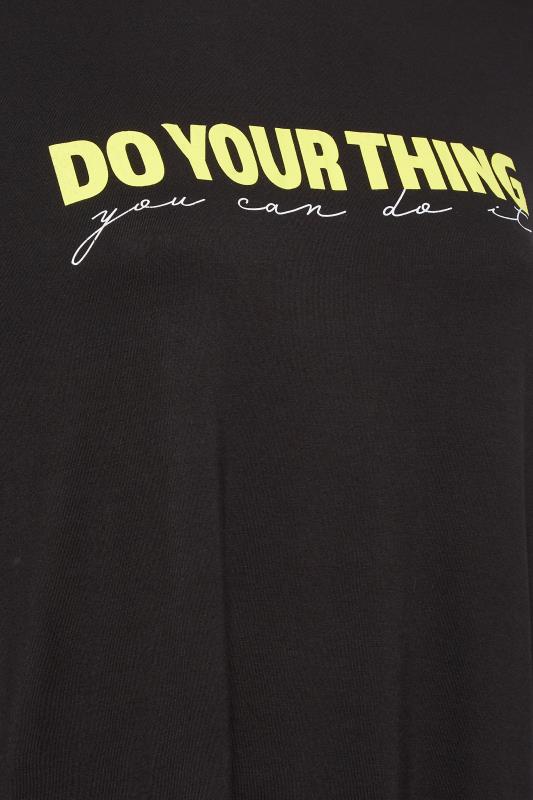 YOURS ACTIVE Plus Size Black 'Do Your Thing' Slogan Top | Yours Clothing 7