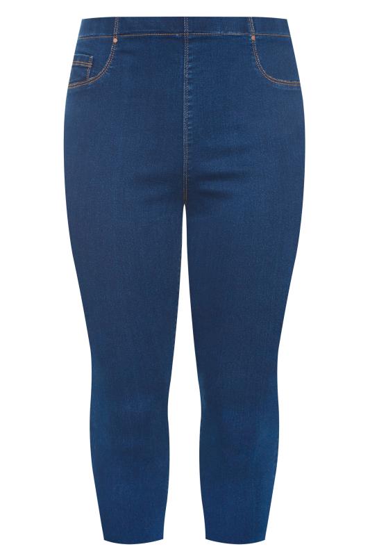 Plus Size Blue Cropped JENNY Jeggings | Yours Clothing  3