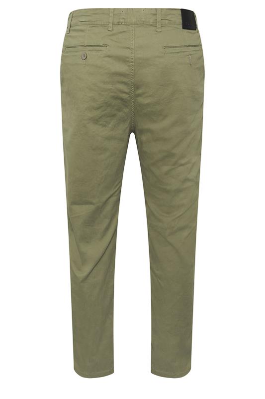 KAM Big & Tall Neutral Green Chino Trousers | BadRhino 4