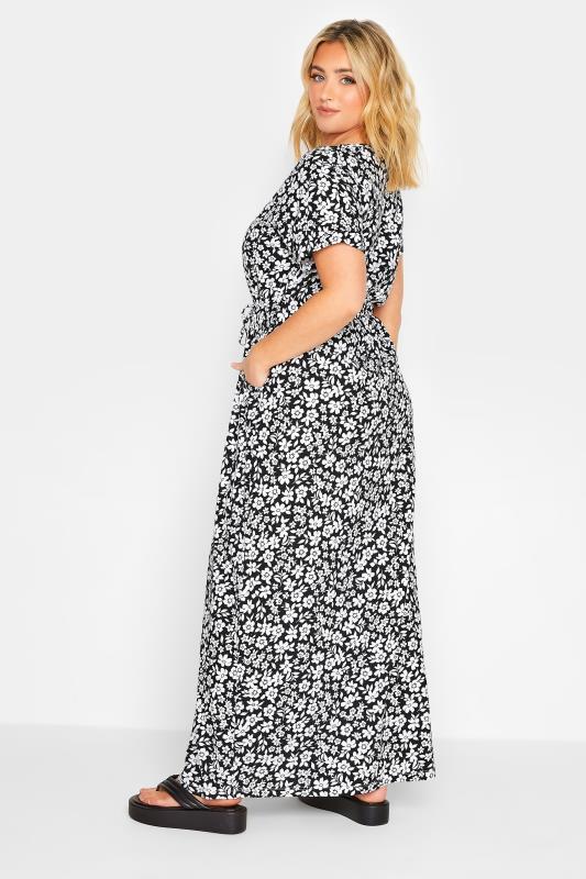 YOURS Plus Size Black Floral Maxi T-Shirt Dress | Yours Clothing 3