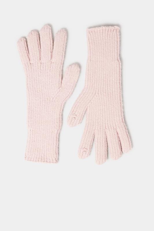 Light Pink Longline Knitted Gloves | Yours Clothing 2