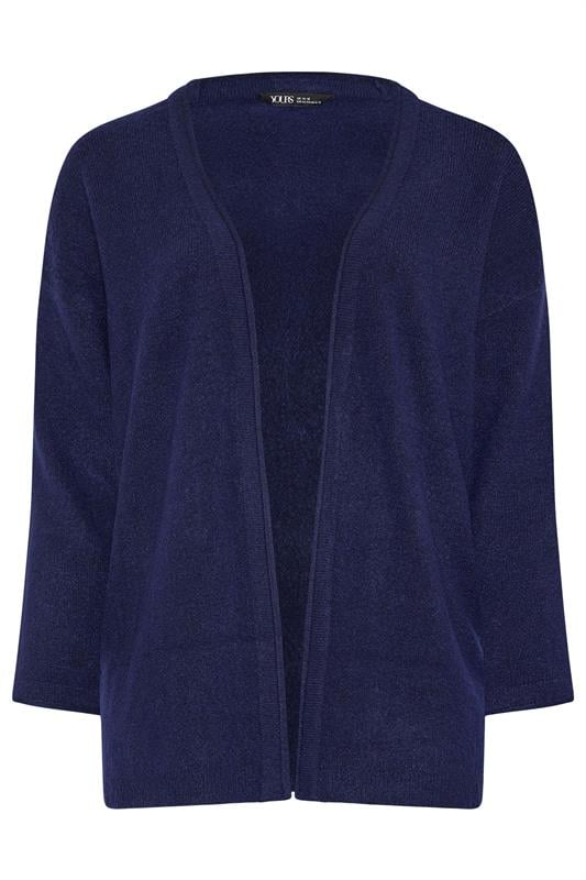 YOURS Plus Size Navy Blue Soft Touch Knitted Cardigan | Yours Clothing 5