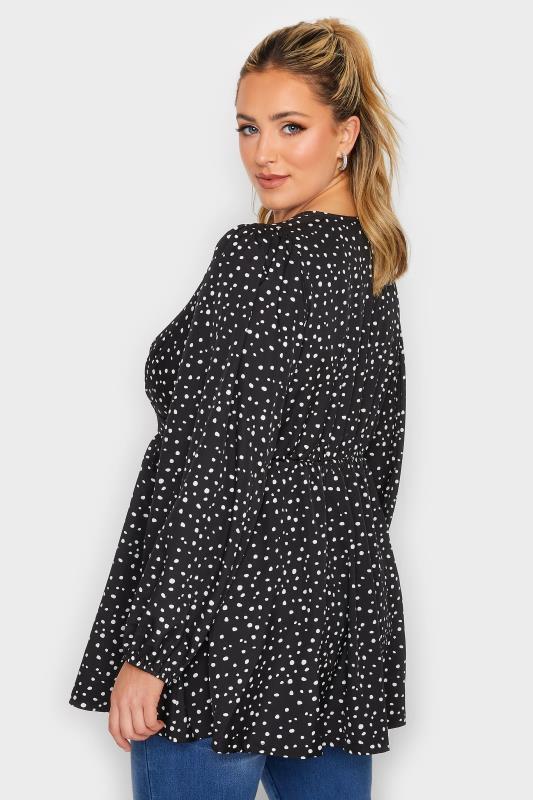LIMITED COLLECTION Plus Size Black & White Spot Print Blouse | Yours Clothing 3