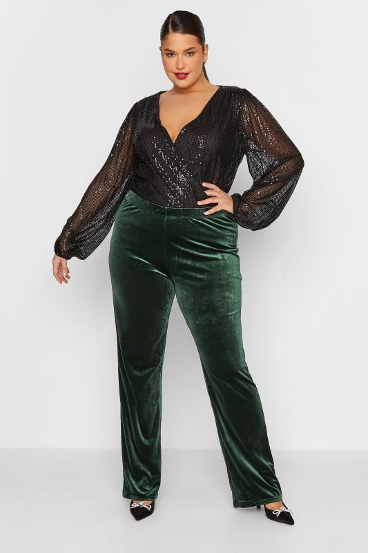 LTS Tall Women's Black Sequin Embellished Bodysuit | Long Tall Sally 2