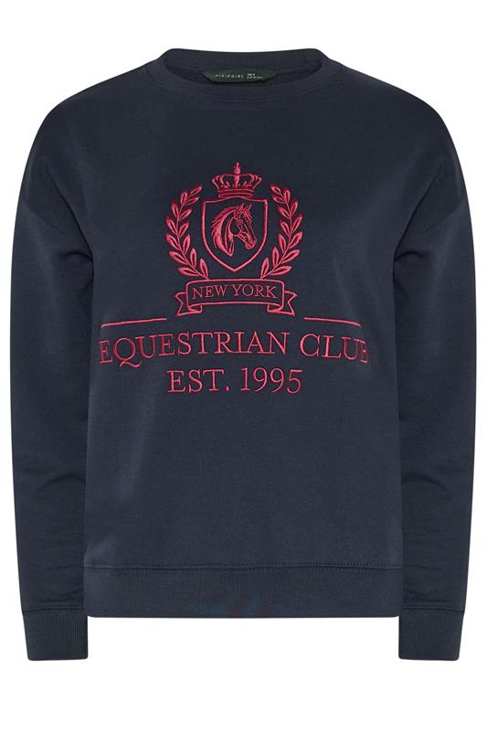 PixieGirl Petite Women’s Navy Blue Embroidered Sweatshirt | PixieGirl  1
