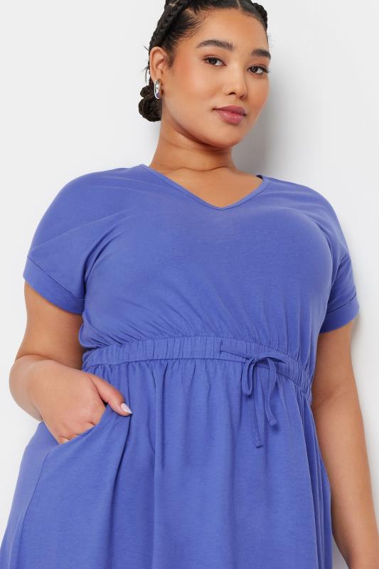 YOURS Plus Size Purple Cotton T-Shirt Dress | Yours Clothing 4