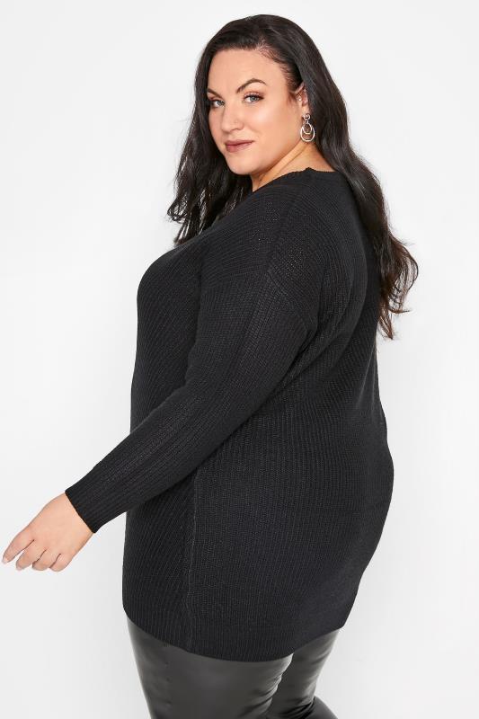 Plus Size Curve Black Essential Knitted Jumper | Yours Clothing 3