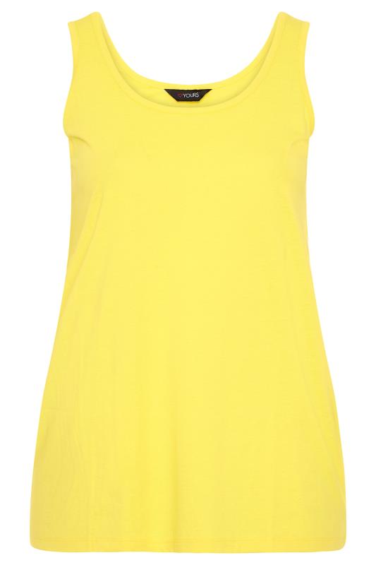 Yellow Basic Vest Top | Yours Clothing