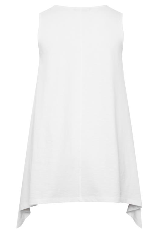 YOURS Curve Plus Size White Hanky Hem Vest Top | Yours Clothing  7