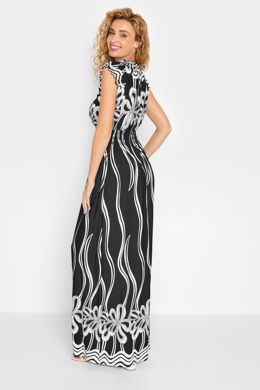 LTS Tall Black Monochrome Floral Maxi Dress | Long Tall Sally 3