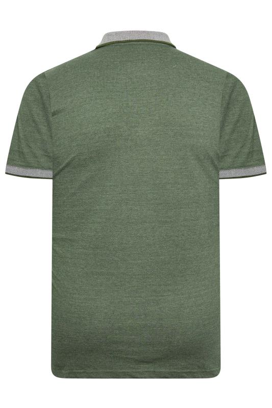 KAM Big & Tall Green Marl Polo Shirt | BadRhino 4