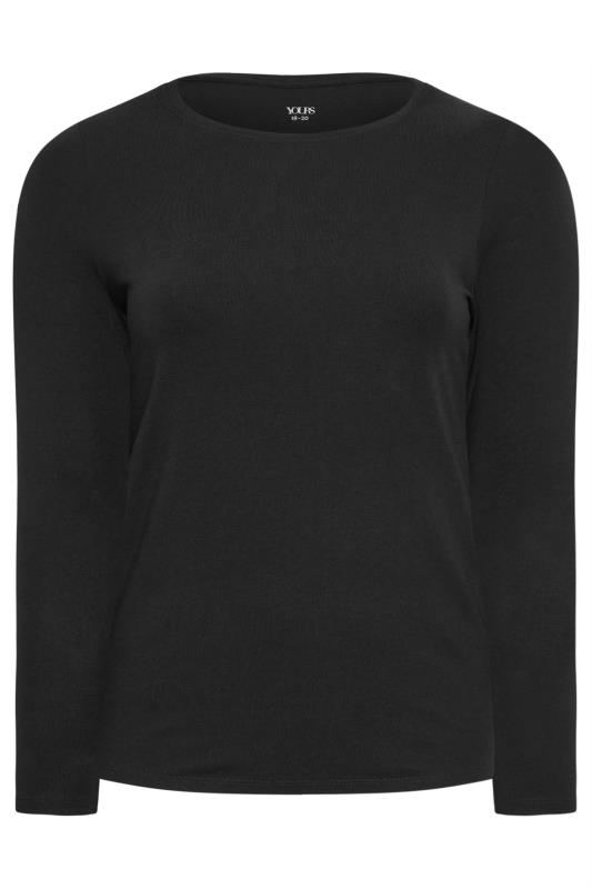 YOURS Plus Size Black Long Sleeve Thermal Top | Yours Clothing 5