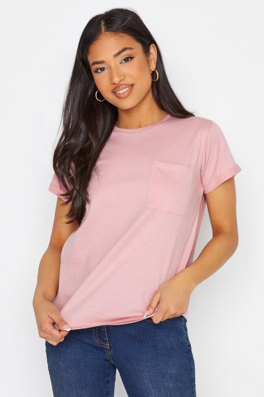 Petite Pink Short Sleeve Pocket T-Shirt | PixieGirl  1