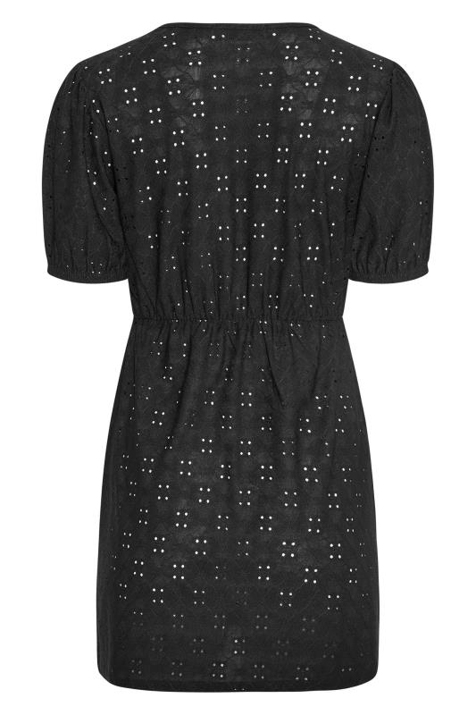 YOURS PETITE Curve Black Broderie Anglaise Smock Dress | Yours Clothing 2