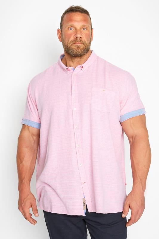 Men's  D555 Big & Tall Pink Short Sleeve Shirt