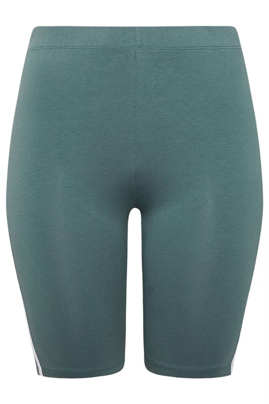 YOURS ACTIVE Plus Size Blue Side Contrast Stripe Shorts | Yours Clothing 6