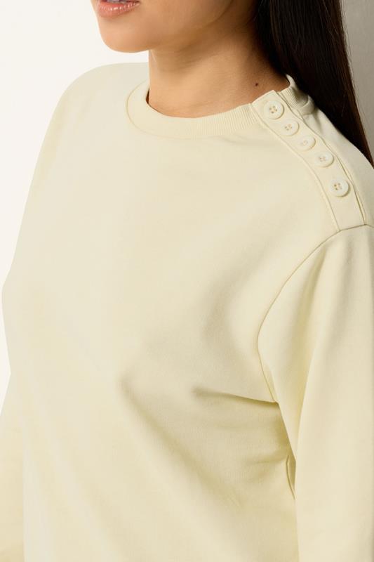 M&Co Petite Yellow Button Detail Sweatshirt | M&Co 4