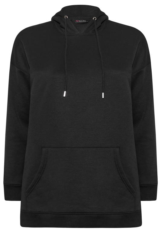 Plus Size Black Overhead Hoodie | Yours Clothing 6