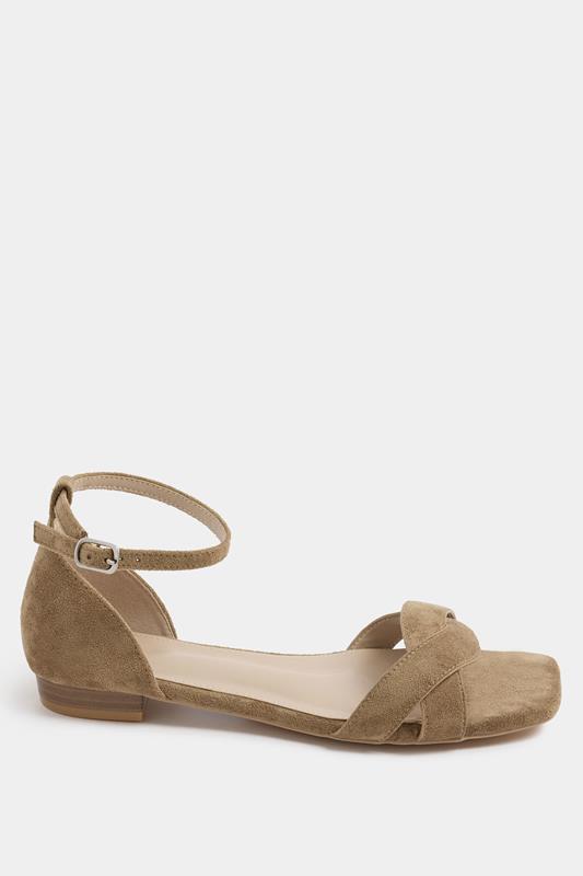 LTS Natural Brown Twisted Low Heel Sandals In Standard Fit | Long Tall Sally 5