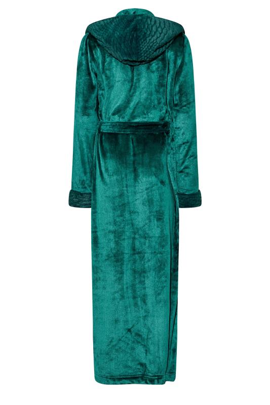 LTS Tall Emerald Green Faux Fur Trim Dressing Gown 8