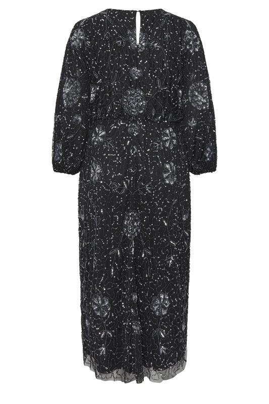 Niimee Curve Black Embellished Long Sleeve Dress 6