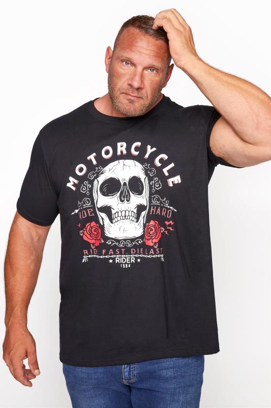 BadRhino Black Motorcycle Skull T-Shirt 1