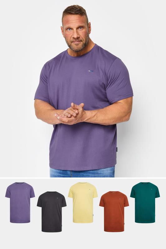 BadRhino Big & Tall Purple 5 Pack Essential T-Shirts | BadRhino 1