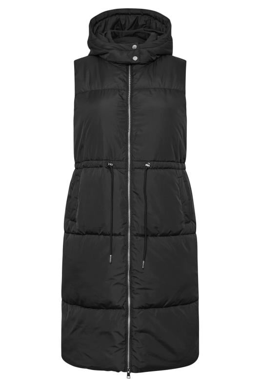 YOURS Curve Black Drawcord Panelled Gilet | Yours Clothing 5