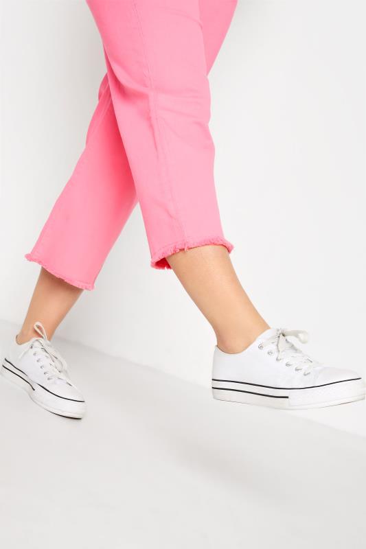 Curve Pink Stretch Wide Leg Cropped Jeans_C.jpg