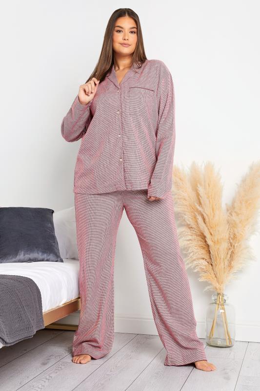  Grande Taille LTS Tall Red Dogtooth Woven Check Pyjama Set