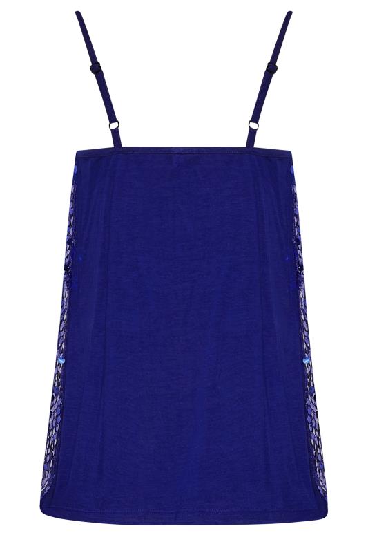 LTS Tall Women's Cobalt Blue Sequin Cami Top | Long Tall Sally 7