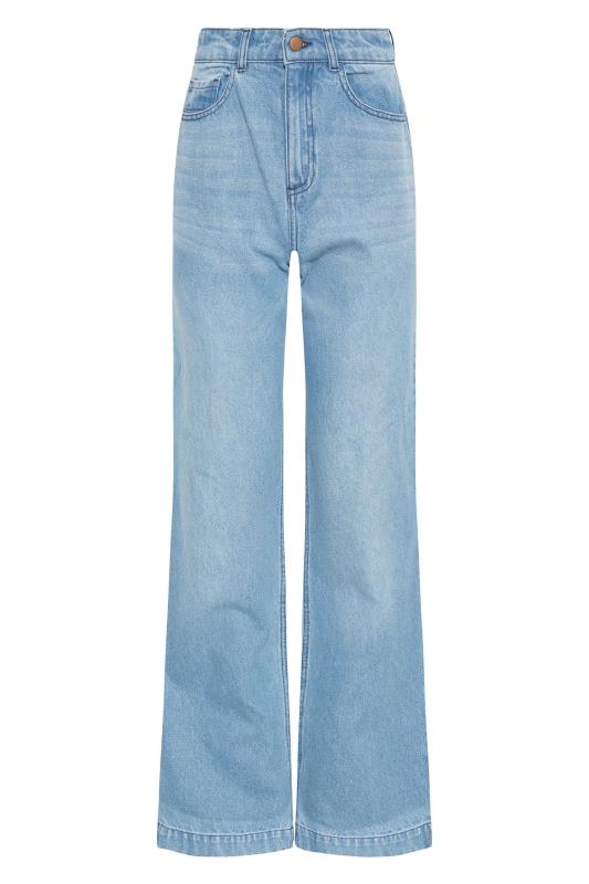 LTS Tall Light Blue Washed BEA Wide Leg Jeans 5
