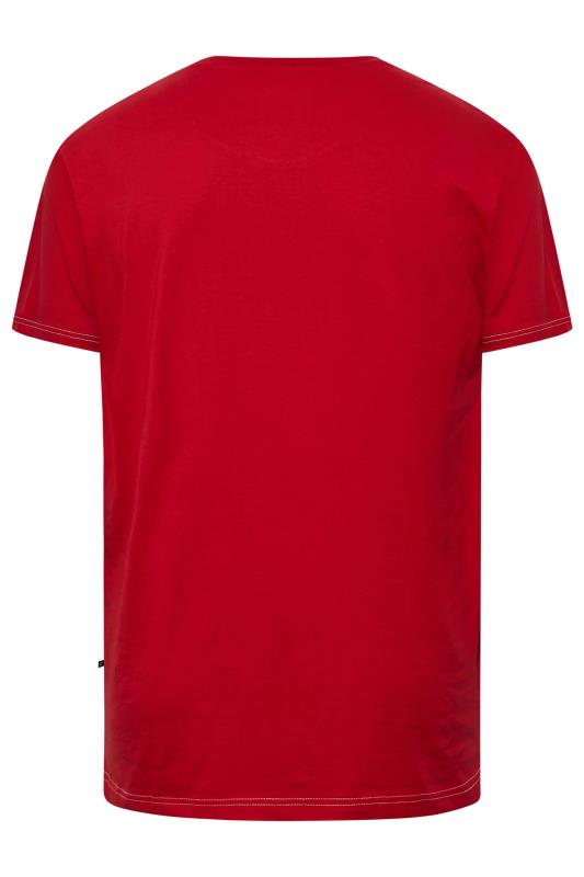 KAM Big & Tall Red 'Merry Christmas' Rudolph Print T-Shirt | BadRhino 4