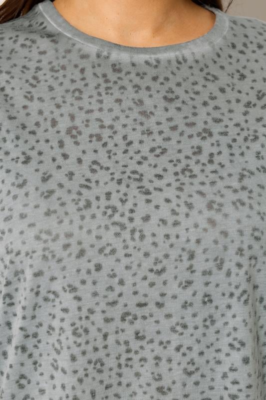 YOURS Plus Size Grey Animal Burnout T-Shirt | Yours Clothing 4