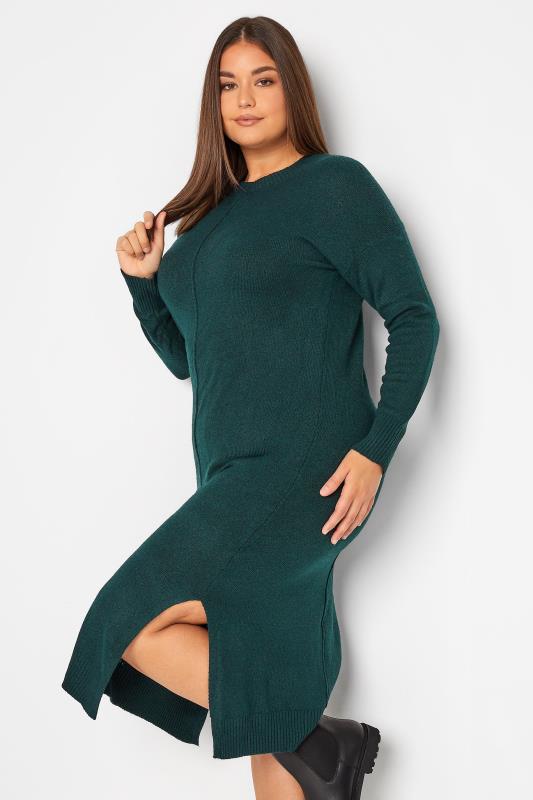 Tall Women's Green Knitted Midi Dress | Long Tall Sally  4