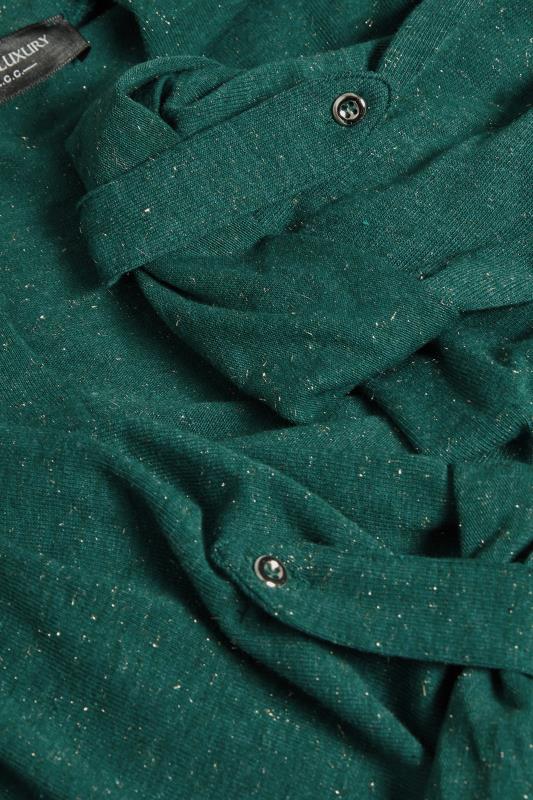 YOURS LUXURY Plus Size Teal Green Metallic Cardigan | Yours Clothing 10