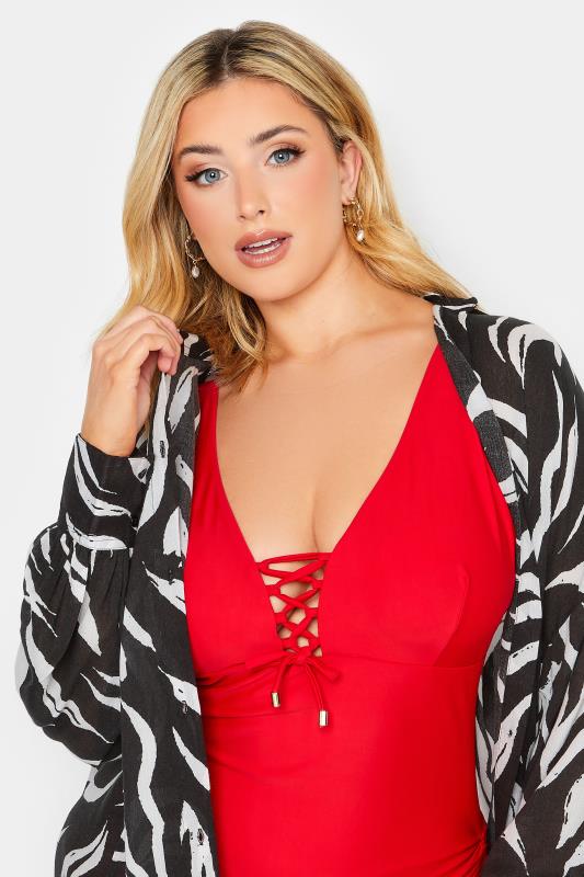 YOURS Plus Size Black Animal Print Crinkle Beach Shirt | Yours Clothing 5