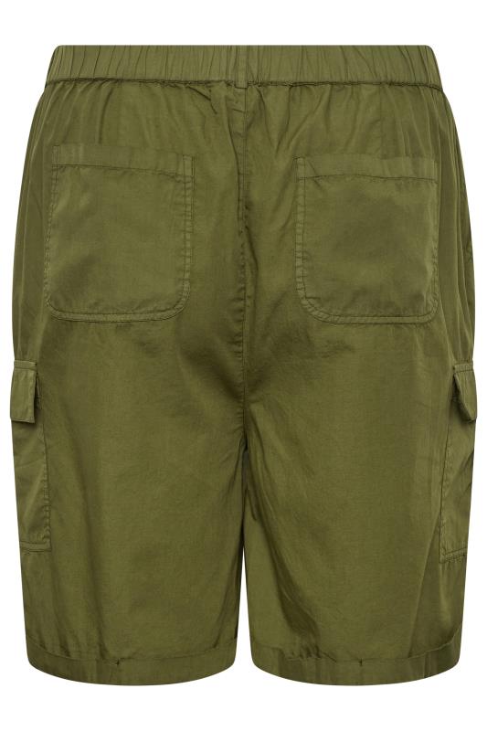 YOURS Plus Size Khaki Green Cargo Shorts | Yours Clothing 7