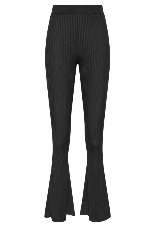 LTS Tall Womens Black Ribbed Flared Trousers | Long Tall Sally 5