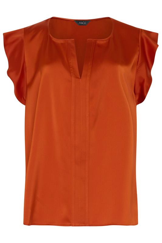 M&Co Orange Frill Sleeve Blouse | M&Co 5
