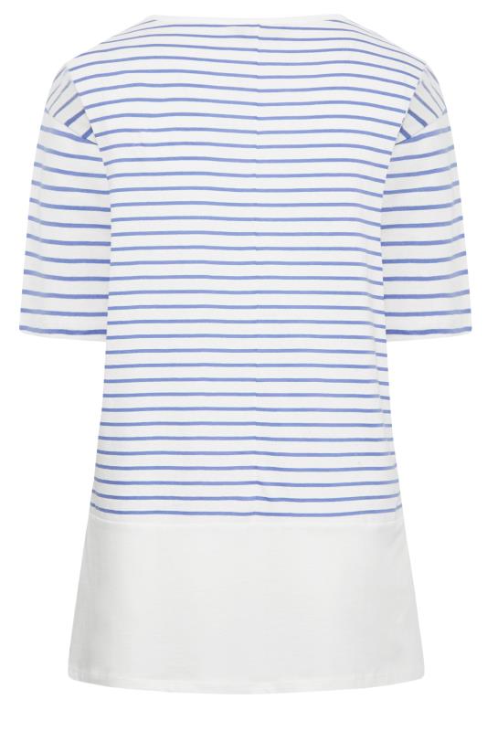 YOURS Plus Size White Stripe Drop Sleeve Top | Yours Clothing 6