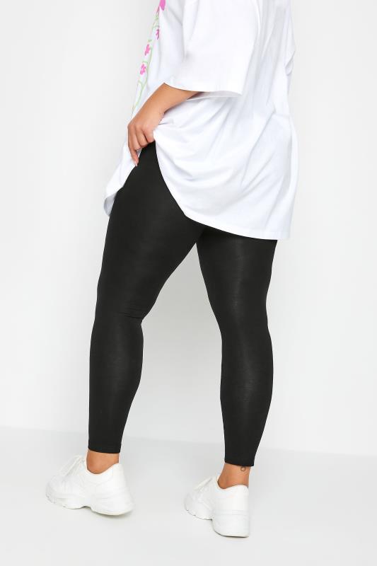 Plus Size Black Soft Touch Stretch Leggings | Yours Clothing 3