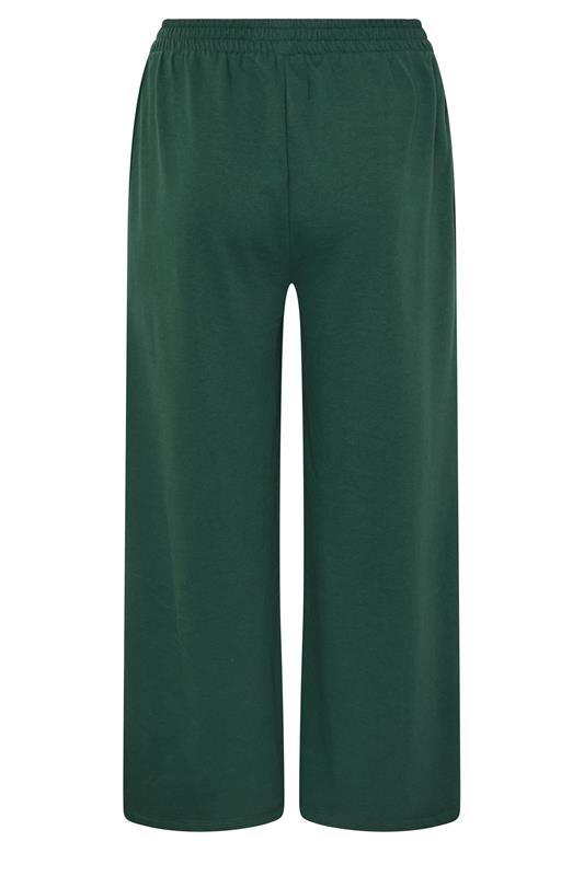LIMITED COLLECTION Plus Size Forest Green Wide Leg Joggers | Yours Clothing 6