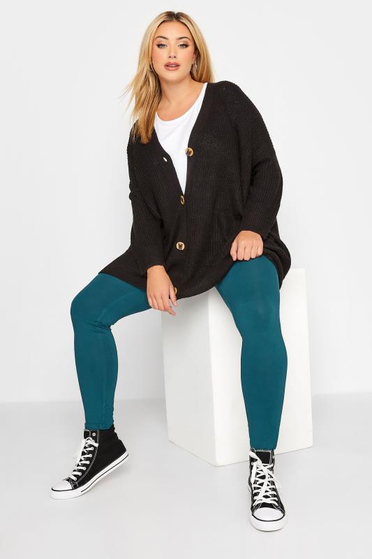 Plus Size Teal Blue Leggings | Yours Clothing 3
