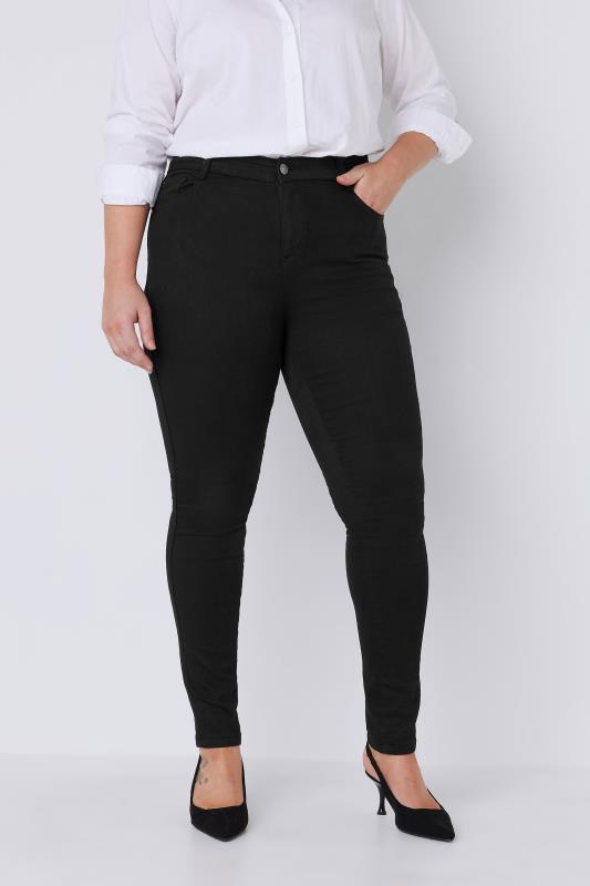 Plus Size  EVANS Curve Black High Waisted Skinny Jeans