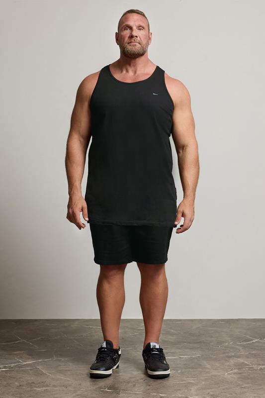 BadRhino Big & Tall 5 Pack Grey/Green/White/Navy/Black Extra Long Plain Vest Top | BadRhino 4