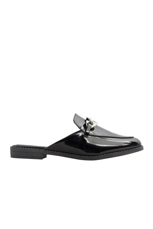 LIMITED COLLECTON Black Patent Chain Mules In Extra Wide Fit_AM.jpg