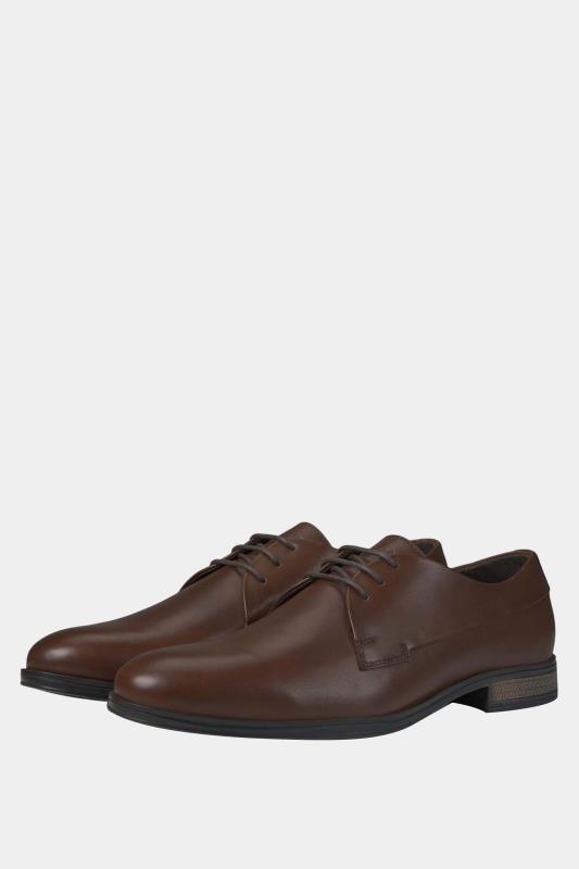  Grande Taille JACK & JONES Big & Tall Brown Leather Lace Smart Shoes